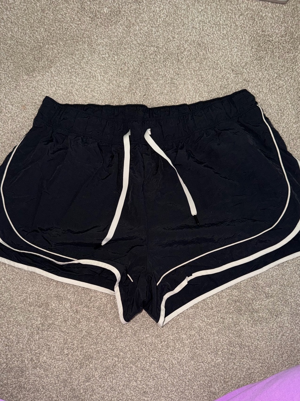 Old Navy Black Athletic Shorts with White Trim